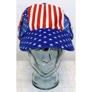 Elope Hat Cap American Flag Print Hidden Zipper Compartment Unisex Sz L 7 3/8